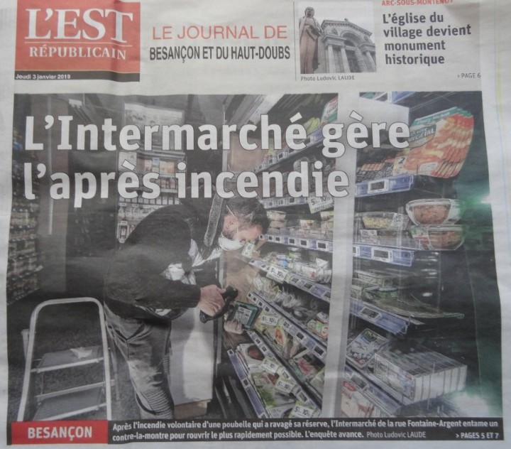 incendie Intermarché Besançon